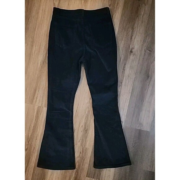 Women's Corduroy Pants Navy Blue Size 8/10  Flare Wide-Leg Jeans Large - Picture 2 of 8